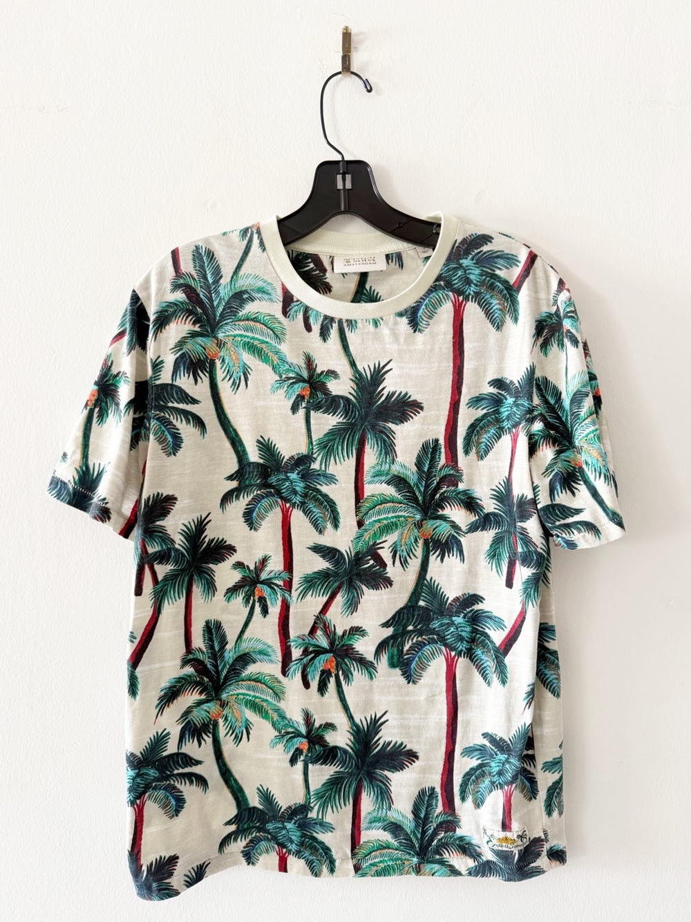 Scotch & Soda Palm Tree Print Short Sleeve Tee Shirt T-Shirt Size Small (S)